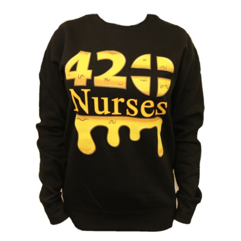 420Nurses Black Crewneck Sweater